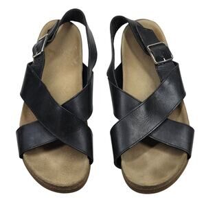 A.P.C. Black Leather Tiago Sandals Men’s EU 43 US 10